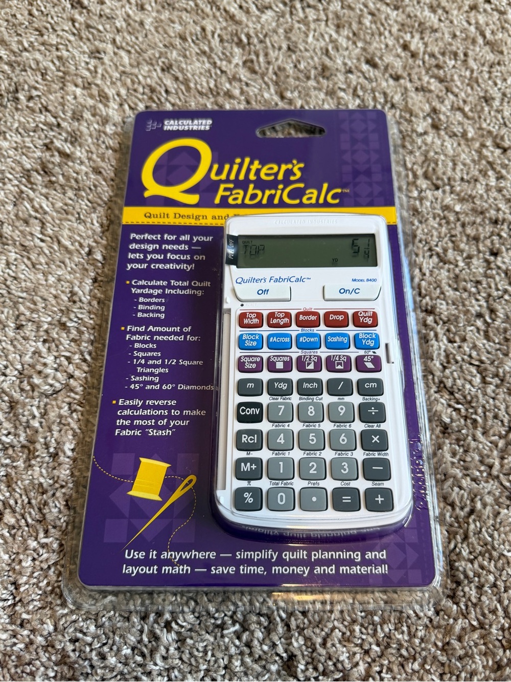 Calculated Industries Quilter's FabriCalc Quilting Calculator Model 8400 NEW